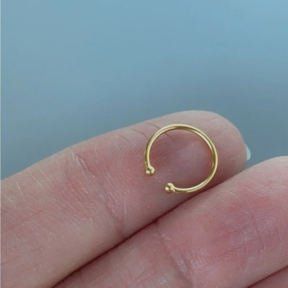 14K Gold Vermeil Sleek Band Ear Cuff for Layered Looks